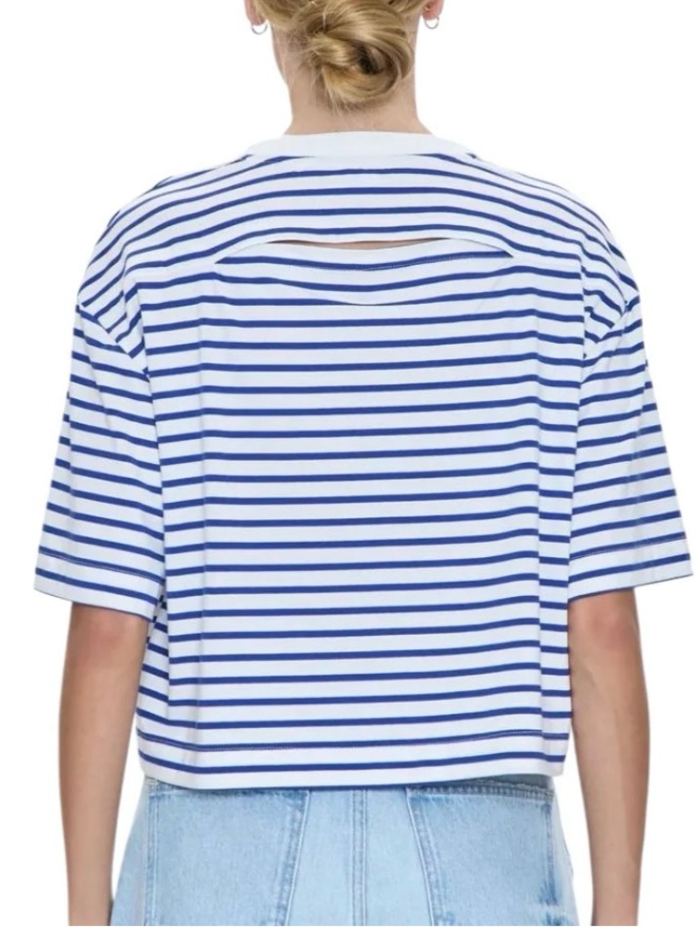 pistola White and Blue Striped Boxy Tee - Picture 2 of 8